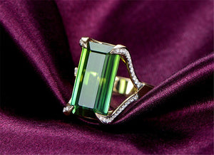 Wealth Attracting Crystal Emerald gemstones green jade crystal with zircon diamond