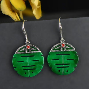LOVE ATTRACTION ENHANCER Beautiful Green Double Happiness Earrings