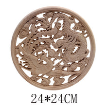 Powerful Dragon and Phoenix Carved Wall Plaque