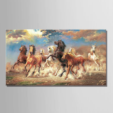 WEALTH PROSPERITY SYMBOL Horses Running Together Canvas Art