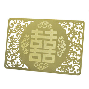 LOVE ENHANCER Gold Double Happiness Card Keep with you to attract love