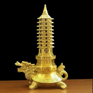 Feng Shui Wealth Enhancer Dragon Turtle Pagoda courage, determination, fertility, longevity, power, success support