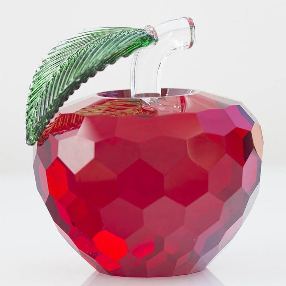 Red Crystal Apple Figurine for Peace, Good Health, and Harmony