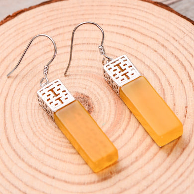 LOVE ATTRACTION ENHANCER Gorgeous Drop Earrings Double Happiness symbol